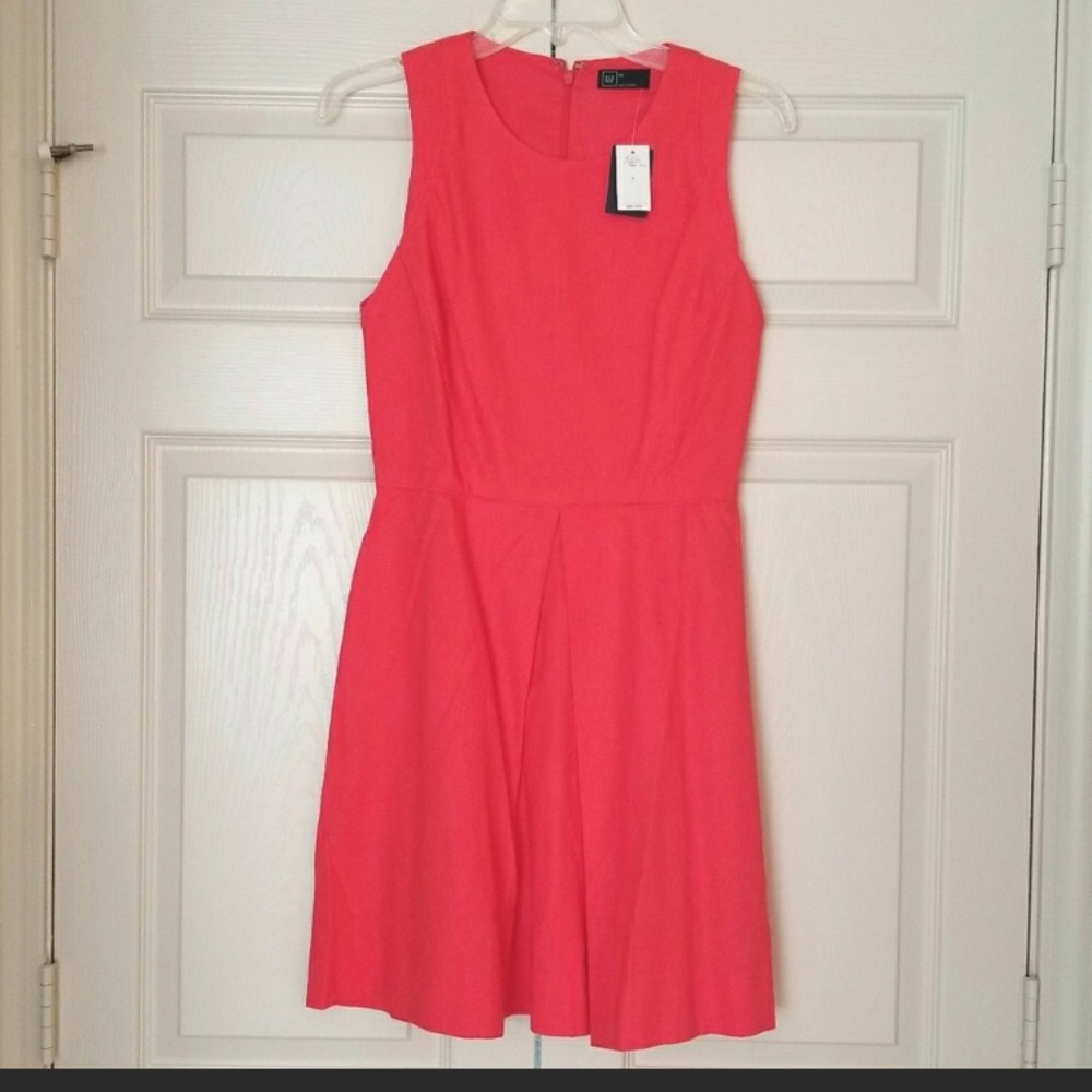 Gap NWT Coral Linen Fit and Flare Dress